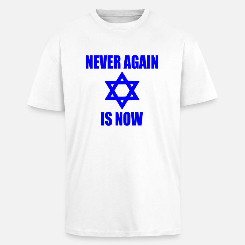 Never again is now - T-shirt unisexe oversize épais - blanc