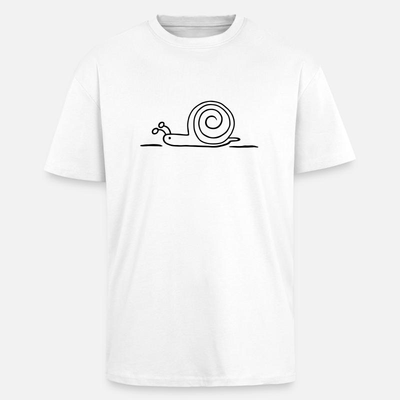 Schnecke - Oversized Heavyweight Unisex T-Shirt - Weiß