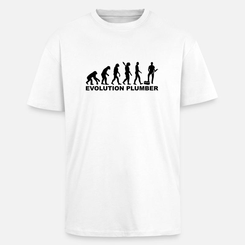 Evolution Plumber - T-shirt unisexe oversize épais - blanc
