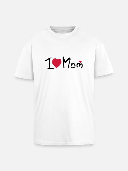 I heart Mom - Oversized Heavyweight Unisex T-Shirt - Weiß