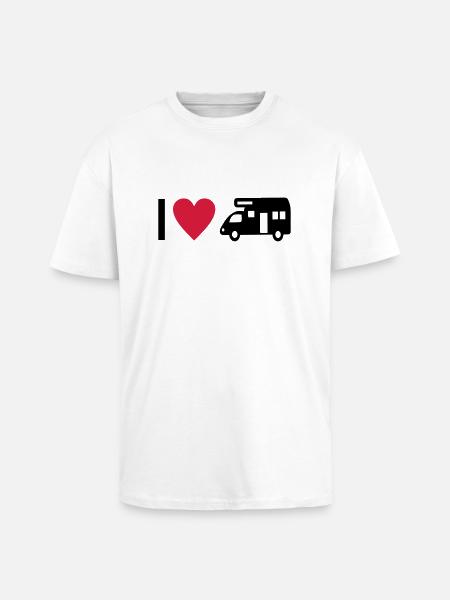 I love Camping - Unisex Oversized Heavyweight T-shirt - white