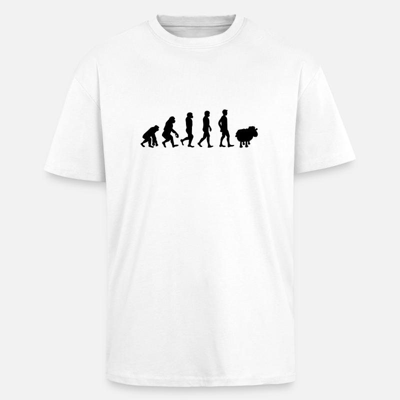 evolution mouton cadeau anti-système complotiste - T-shirt unisexe oversize épais - blanc