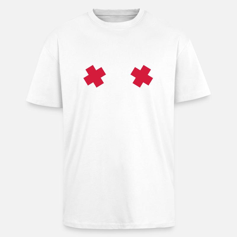Brüste - Oversized Heavyweight Unisex T-Shirt - Weiß