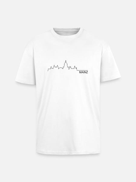 Skyline Mainz - Oversized Heavyweight Unisex T-Shirt - Weiß