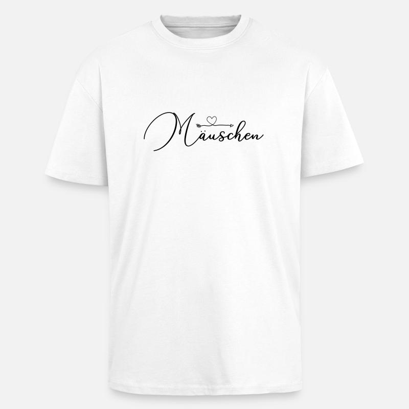 Personalisierbar Maeuschen Herzpfeil - Oversized Heavyweight Unisex T-Shirt - Weiß
