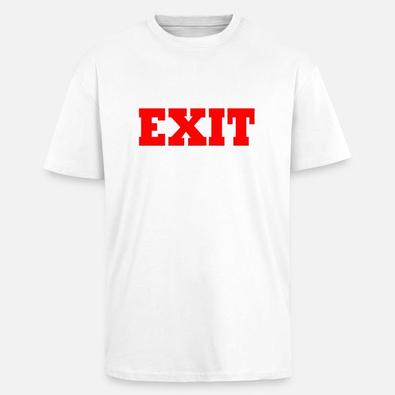 Exit - Unisex Oversized Heavyweight T-shirt - white