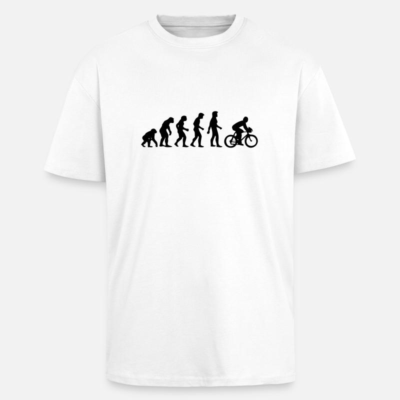 evolution homme cyclisme - T-shirt unisexe oversize épais - blanc