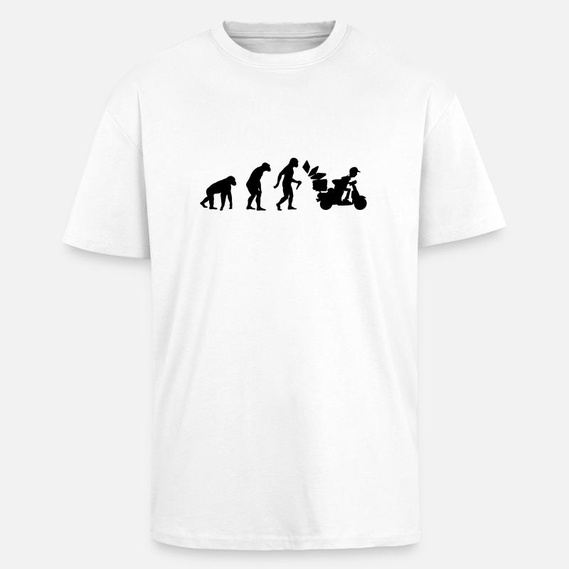 Pizza Delivery Man Evolution - Unisex Oversized Heavyweight T-shirt - white