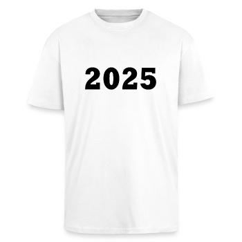 2025 - T-shirt unisexe oversize épais - blanc - Devant - Alina (178cm) & Michal (187cm)