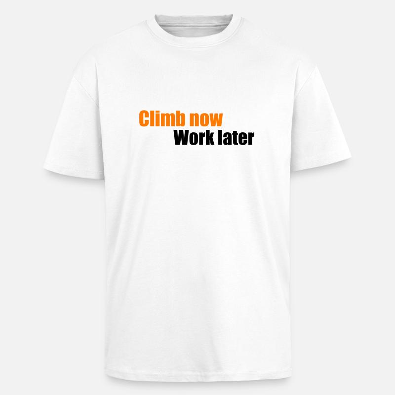 grimper - T-shirt unisexe oversize épais - blanc