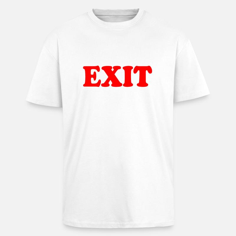 Exit - Oversized Heavyweight Unisex T-Shirt - Weiß