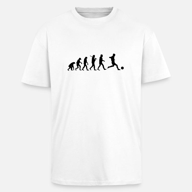 Evolution Fußball - Oversized Heavyweight Unisex T-Shirt - Weiß
