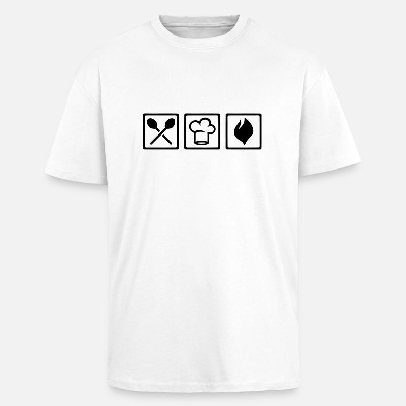Koch - Oversized Heavyweight Unisex T-Shirt - Weiß