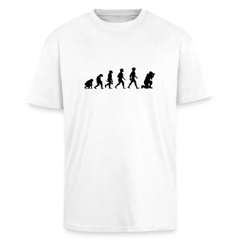 Evolution Photographe Photographe Appareil Photo - T-shirt unisexe oversize épais - blanc - Devant - Alina (178cm) & Michal (187cm)