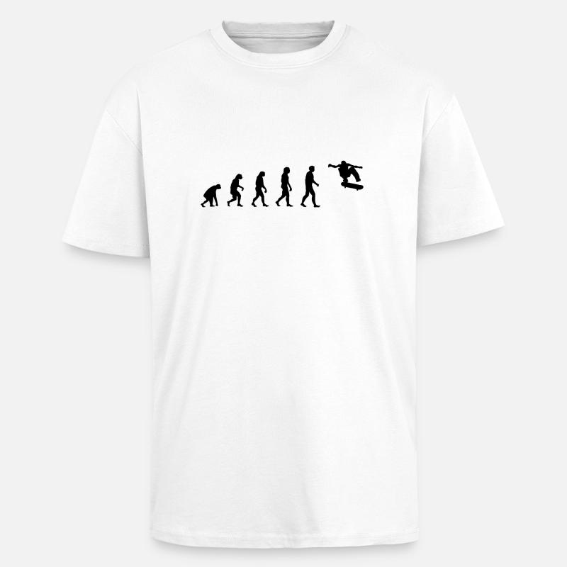 Evolution Skate - Unisex Oversized Heavyweight T-shirt - white