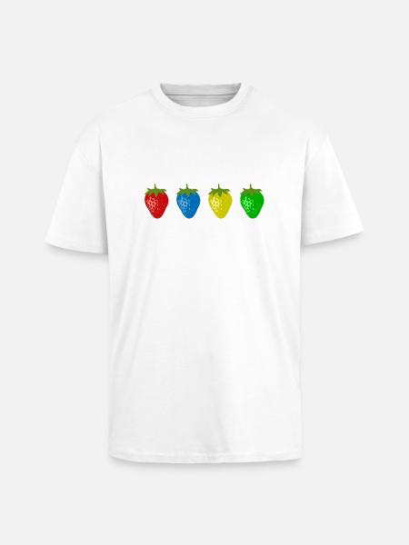 Bunte Erdbeeren - Oversized Heavyweight Unisex T-Shirt - Weiß