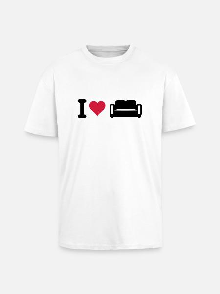 I love coffee - Unisex Oversized Heavyweight T-shirt - white