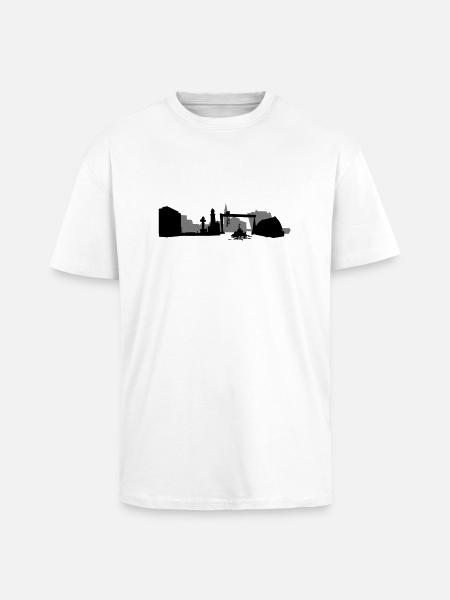 Kiel Skyline - Oversized Heavyweight Unisex T-Shirt - Weiß