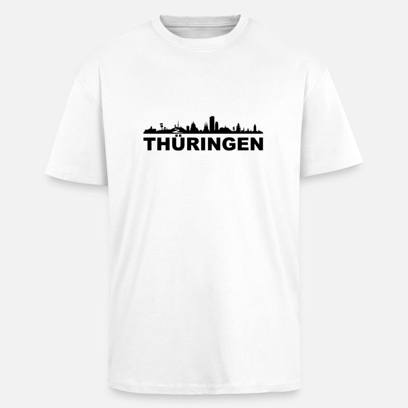 Skyline - Thüringen - Oversized Heavyweight Unisex T-Shirt - Weiß