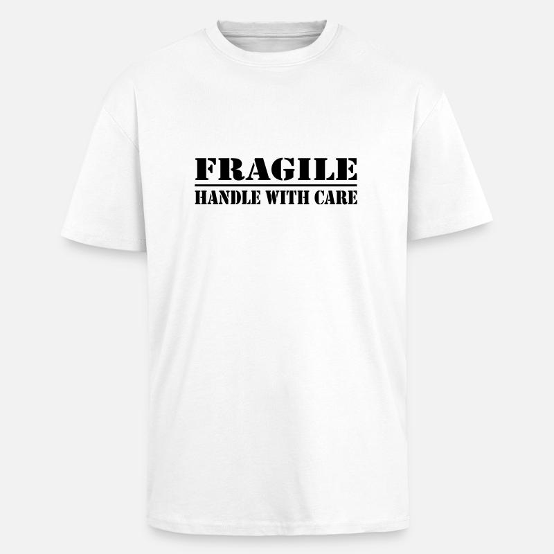 fragile - Oversized Heavyweight Unisex T-Shirt - Weiß