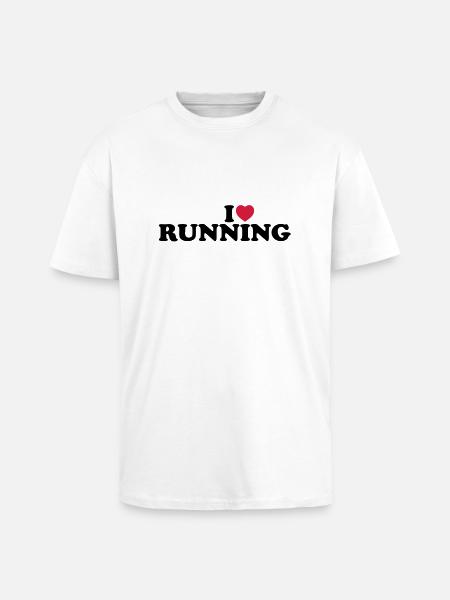 I love running - Unisex Oversized Heavyweight T-shirt - white