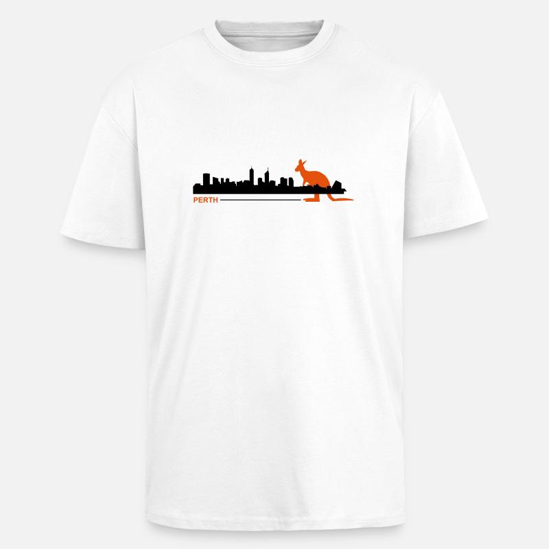 perth2 - T-shirt unisexe oversize épais - blanc