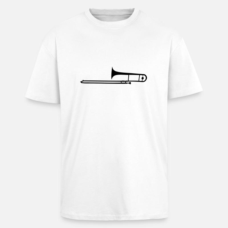 Trombone - Unisex oversized t-skjorte i kraftig kvalitet - hvit