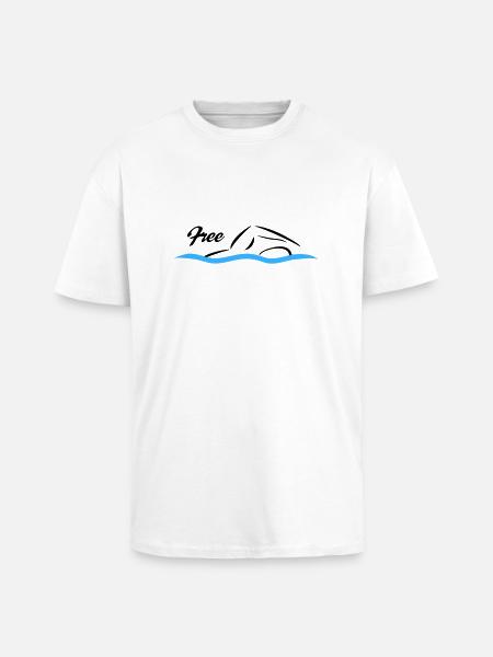 Natation libre - T-shirt unisexe oversize épais - blanc