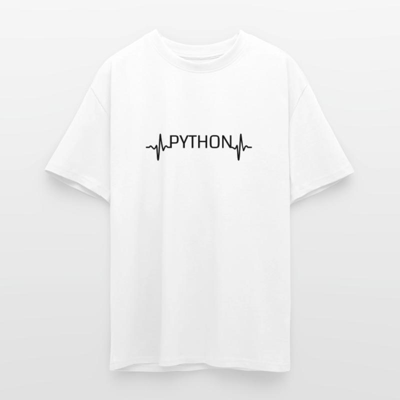 Heartbeat Python Unisex Oversized Heavyweight T-shirt