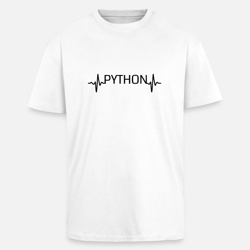 Herzschlag-Python - Oversized Heavyweight Unisex T-Shirt - Weiß