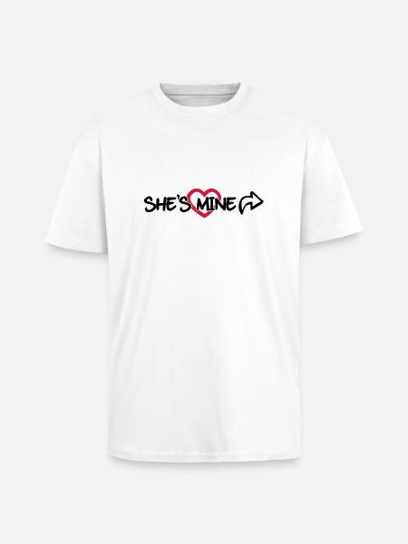 She's mine - Unisex Oversized Heavyweight T-shirt - white