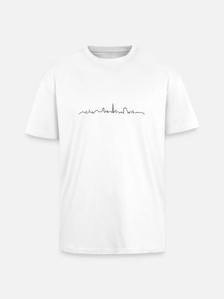 Skyline - Stuttgart - Oversized Heavyweight Unisex T-Shirt - Weiß