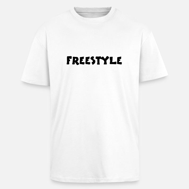 freestyle2_vec_1 - Oversized Heavyweight Unisex T-Shirt - Weiß
