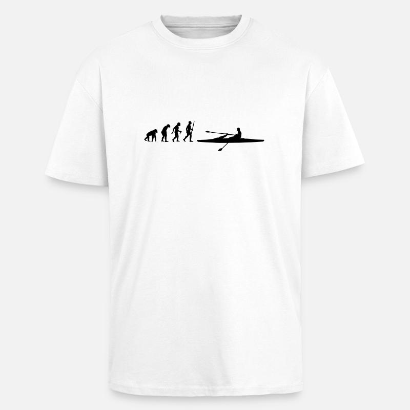Évolution de l'aviron - T-shirt unisexe oversize épais - blanc
