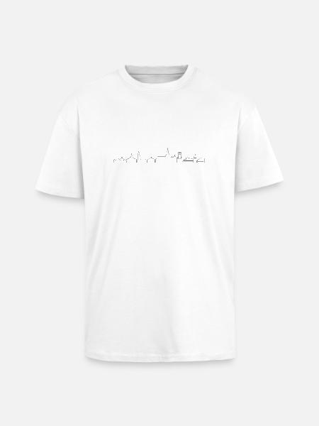 Skyline - Lüneburg - Oversized Heavyweight Unisex T-Shirt - Weiß