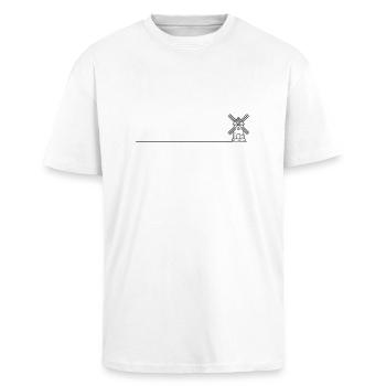 Windmill Mill Icon - Unisex Oversized Heavyweight T-shirt - white - Front - Alina (178cm) & Michal (187cm)