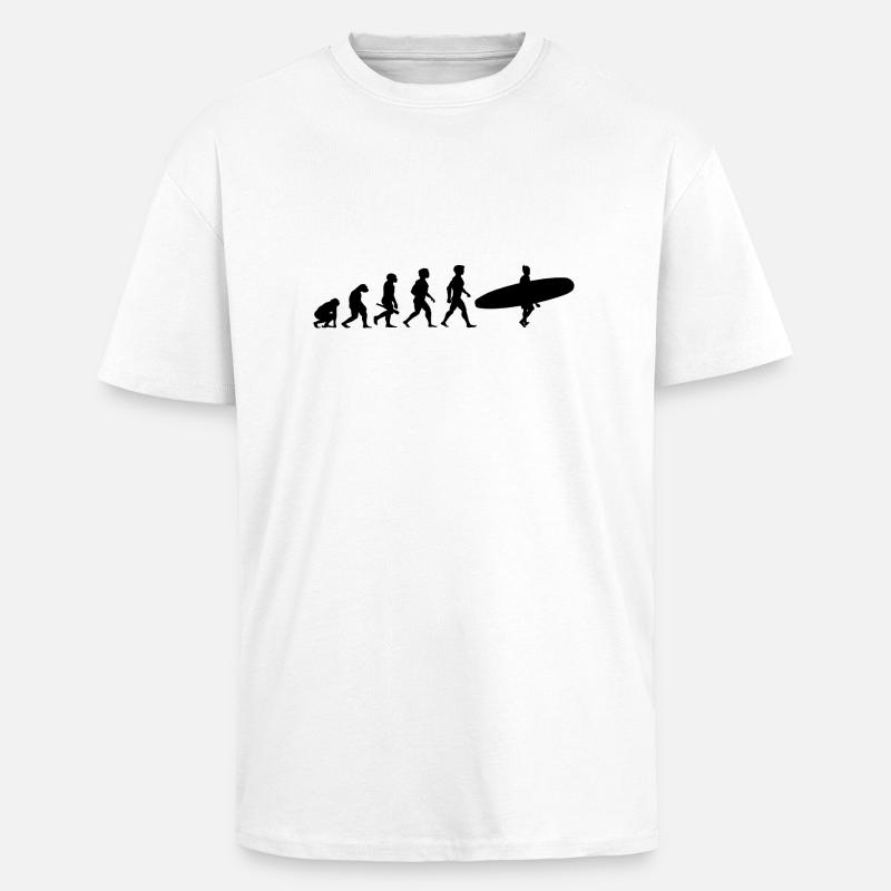 Evolution Surfing Surfers surfboard surfing - Unisex Oversized Heavyweight T-shirt - white