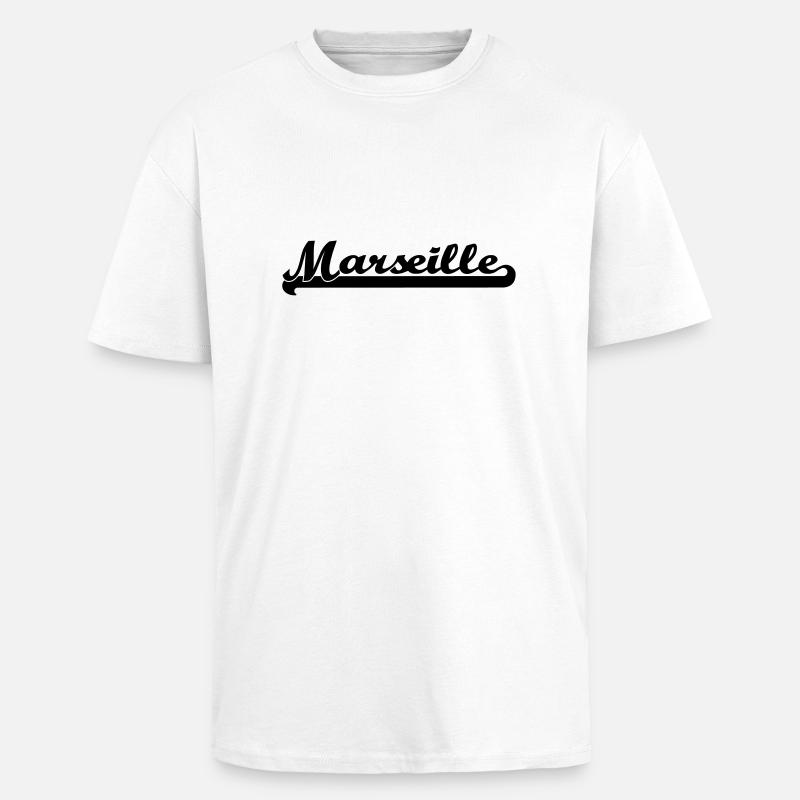 marseille writing - Unisex Oversized Heavyweight T-shirt - white