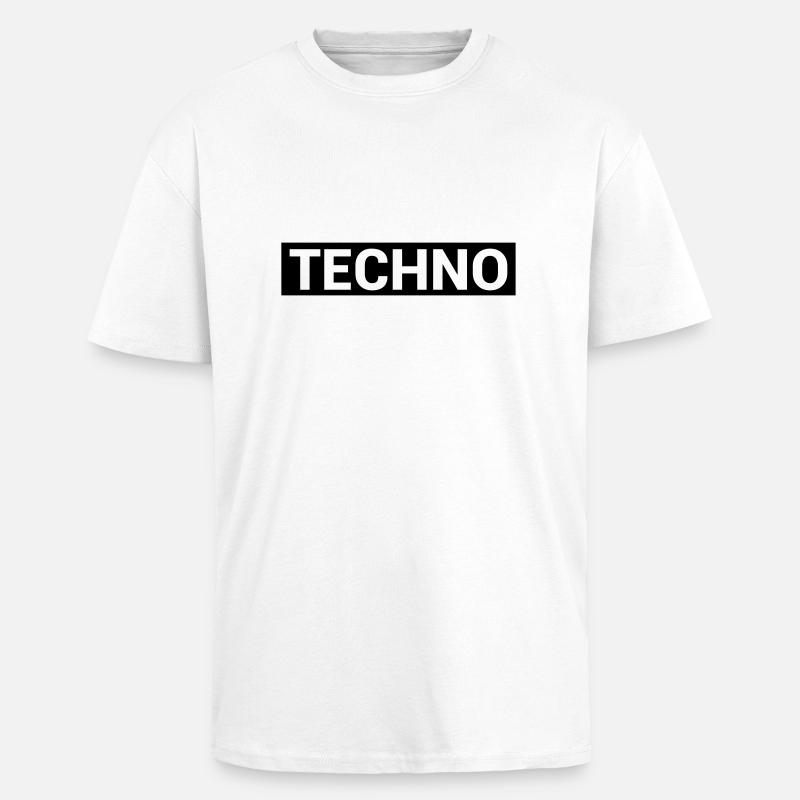 TECHNO - Oversized Heavyweight Unisex T-Shirt - Weiß