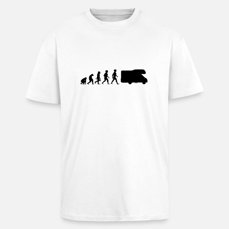Evolution Wohnmobil Wohnwagen Campingwagen Camper - Oversized Heavyweight Unisex T-Shirt - Weiß