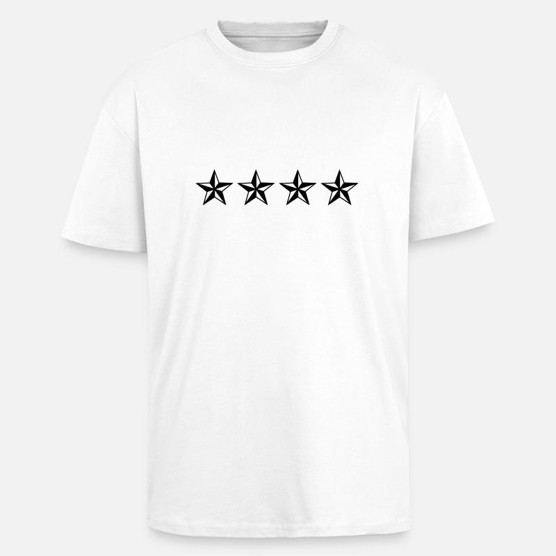 4 Sterne - Oversized Heavyweight Unisex T-Shirt - Weiß