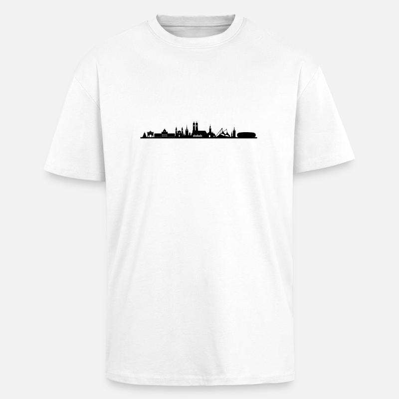 Skyline - München - Oversized Heavyweight Unisex T-Shirt - Weiß