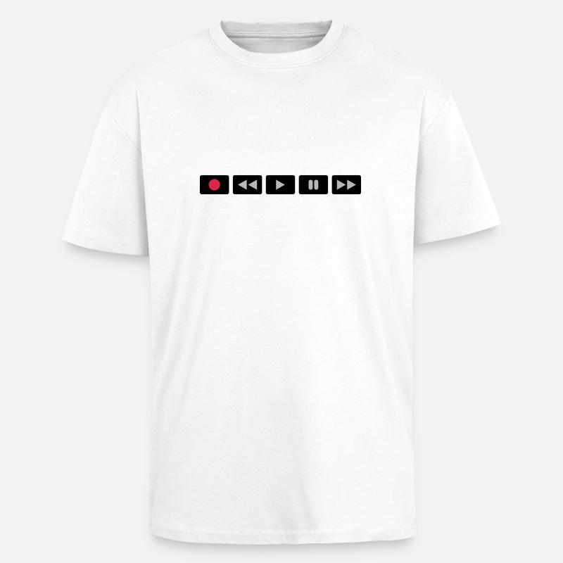 Oldschool Videocontrol - Oversized Heavyweight Unisex T-Shirt - Weiß