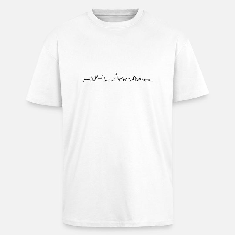 Skyline - Mainz - Oversized Heavyweight Unisex T-Shirt - Weiß