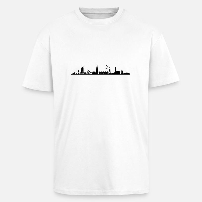 Skyline - Helgoland - Oversized Heavyweight Unisex T-Shirt - Weiß