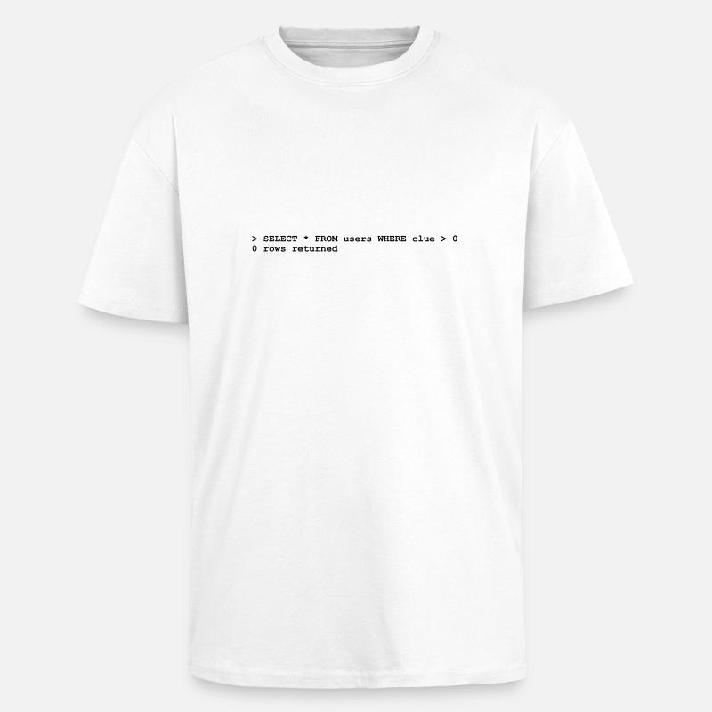 Coder No Clue (1c, NEU) - T-shirt unisexe oversize épais - blanc