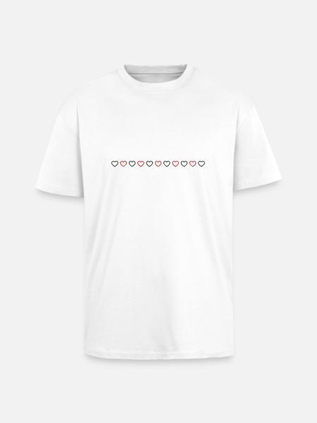 Heart Line Icon - Unisex Oversized Heavyweight T-shirt - white