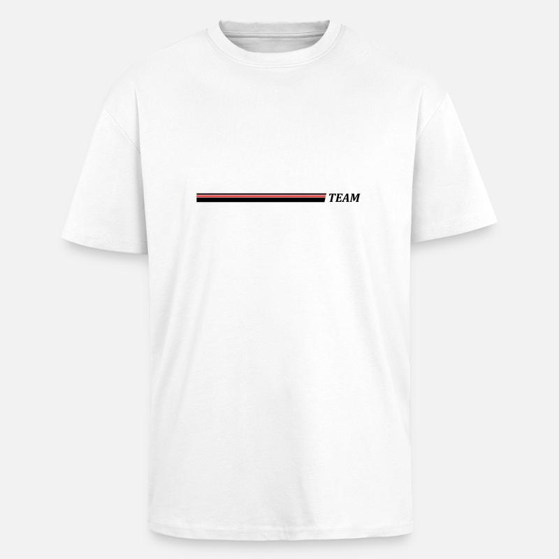Team Strich - Oversized Heavyweight Unisex T-Shirt - Weiß