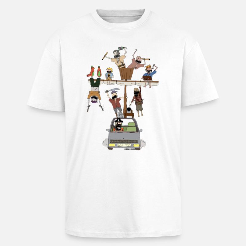 Piratenschiff Auto - Oversized Heavyweight Unisex T-Shirt - Weiß