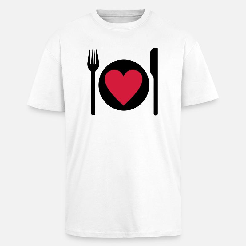 essen - Oversized Heavyweight Unisex T-Shirt - Weiß